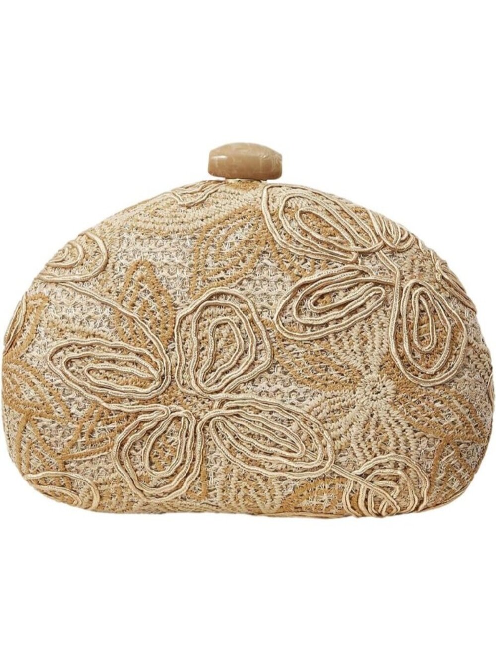 Women's Solid Apricot Shell Shaped Clutch Purse Seashell Wedding Evening Bag